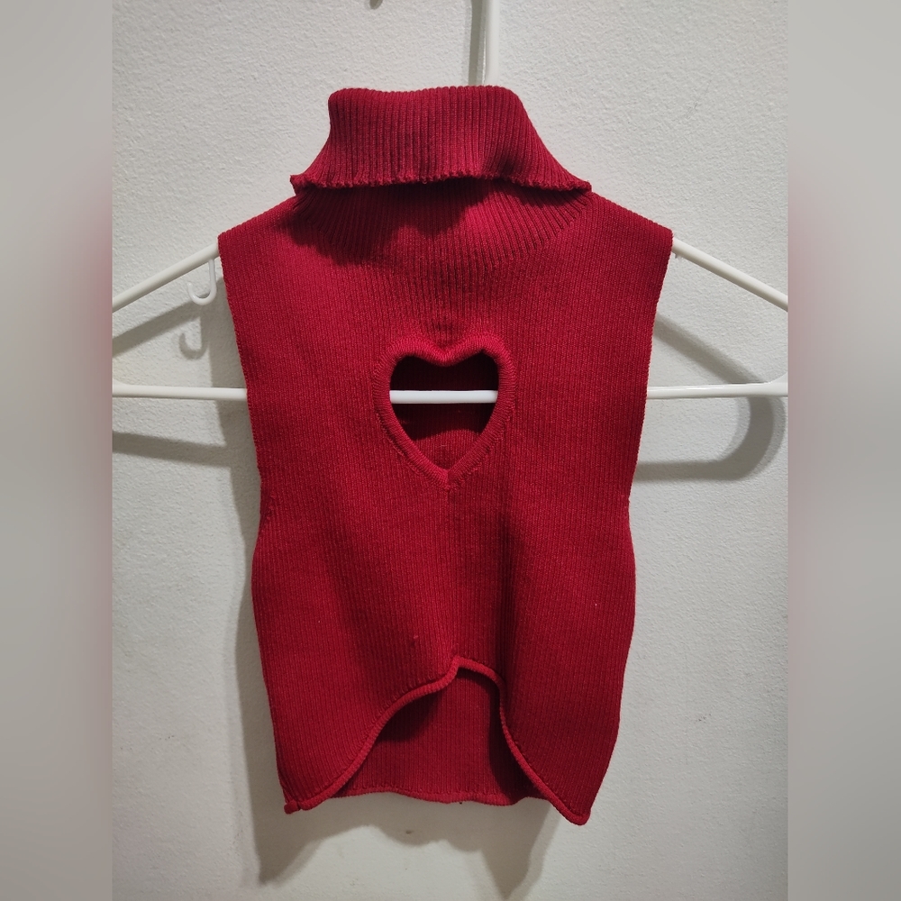 Red heart cut out crop
